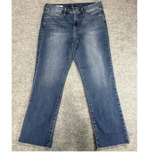NYDJ Sheri Ankle Lift Tuck technology regular denim wash Size 10 raw hem